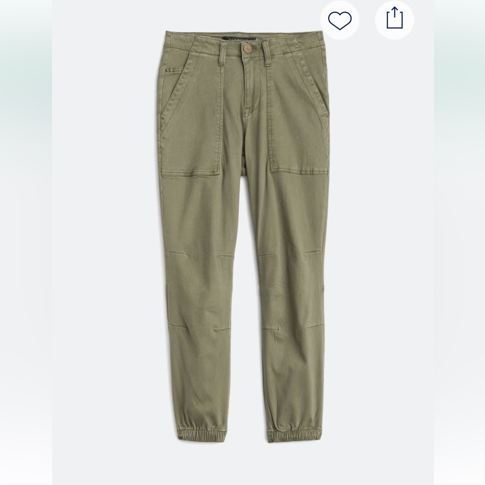 Boom Boom Jeans Women's Vancouver Twill Jogger Green Cargo Pants
